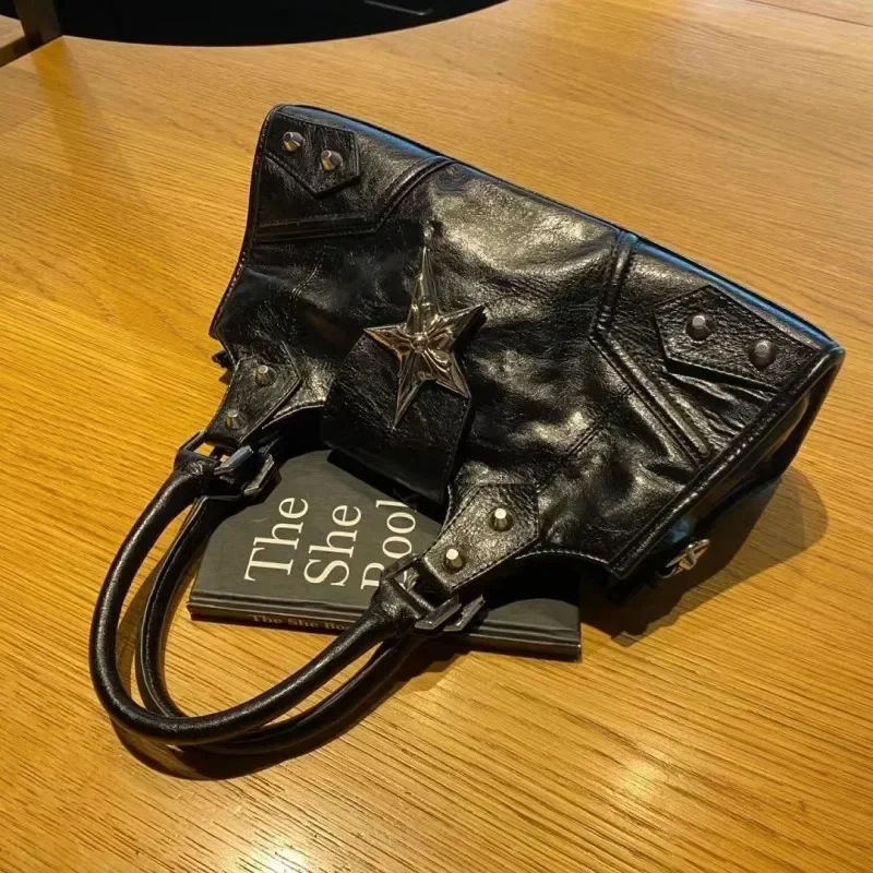 Y2K Gothic Star Girl Black Bag Women Vintage Handbag Fashion