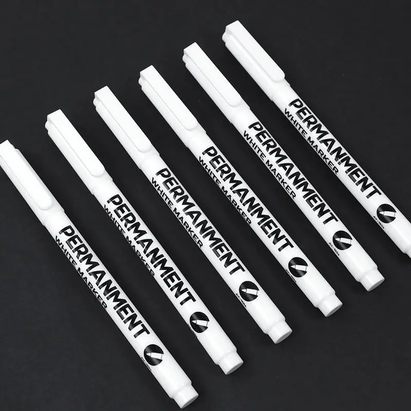 White Marker Pen 1.0mm Tip Graffiti Waterproof Permanent Tire Painting Notebook Tyre Oily Environmental Pen 3/1pcs