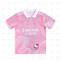 Hello Kitty Dragon Pattern Football Jersey Short Sleeve Casual Outdoor Women's Oversized Men's Polo T-shirt 1