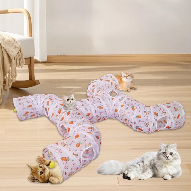 Carrot Print Cat Tunnel Multi-Shape Foldable & Easy Storage Cat Toy Tunnel for Play & Hideaway Pet Tube Self-Entertaining Play Carrot Print Cat Tunnel Multi-Shape Foldable & Easy Storage Cat Toy Tunnel for Play & Hideaway Pet Tube Self-Entertaining Play