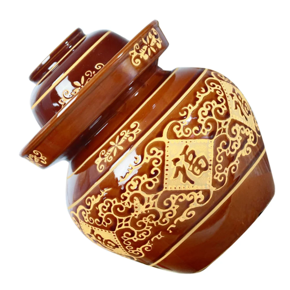 

Kimchi Altar Clay Jar Fermenter Earthenware Pickle Sauerkraut Storage Pottery Large Capacity Can