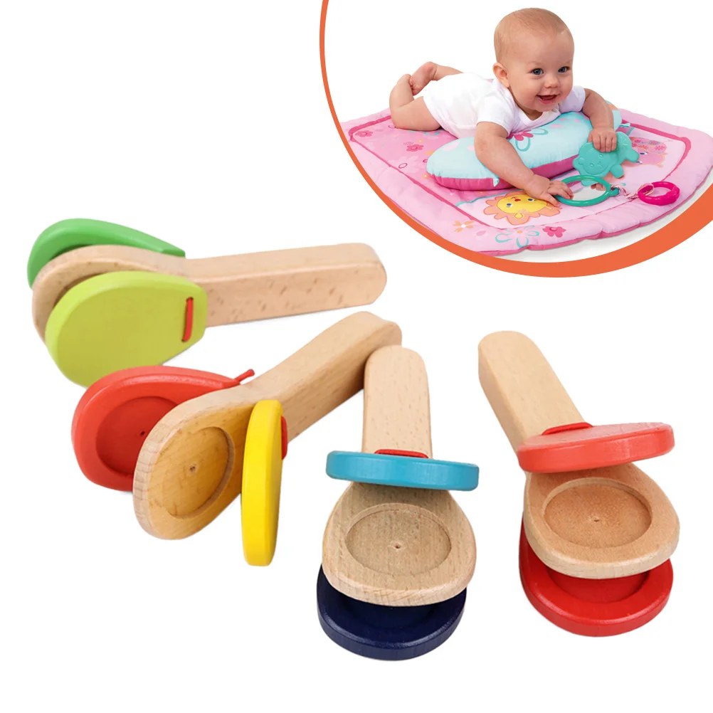 

Baby Music Toy Clapper Musical Education Children Percussion Instrument Castanet Wooden Hand Finger