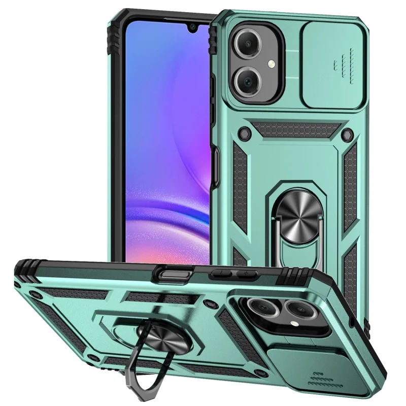 Enhanced Magnetic Ring Holder Armor Shockproof Back Cover with Lens Protection