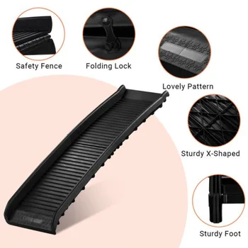 63" Folding Pet Ramp, Portable Dog Ramp,Perfect for Travel, Safe, Lightweight & Easy to Maintain,Folding Dog Ramp 2