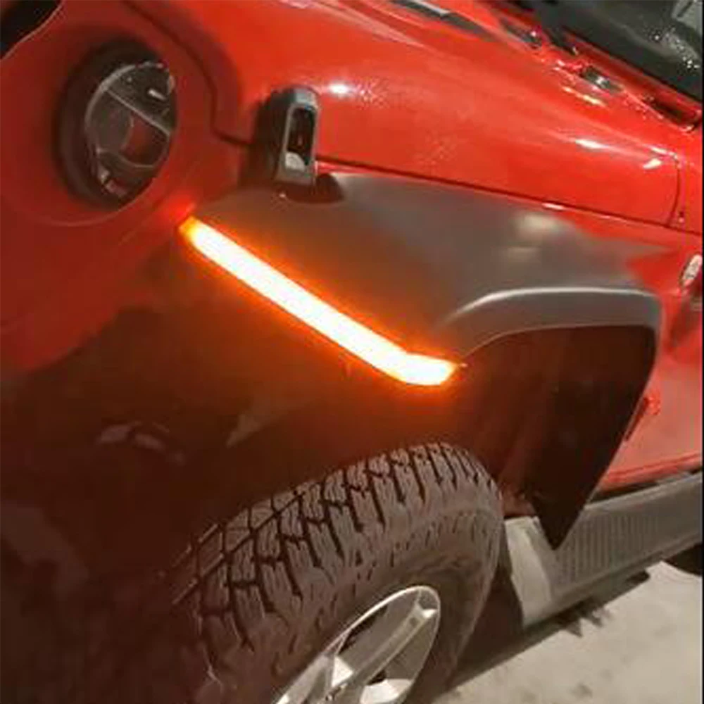 

4pcs/set Lantsun JL1164 fender flares with led light For Jeep JL for wrangler JL with DRL