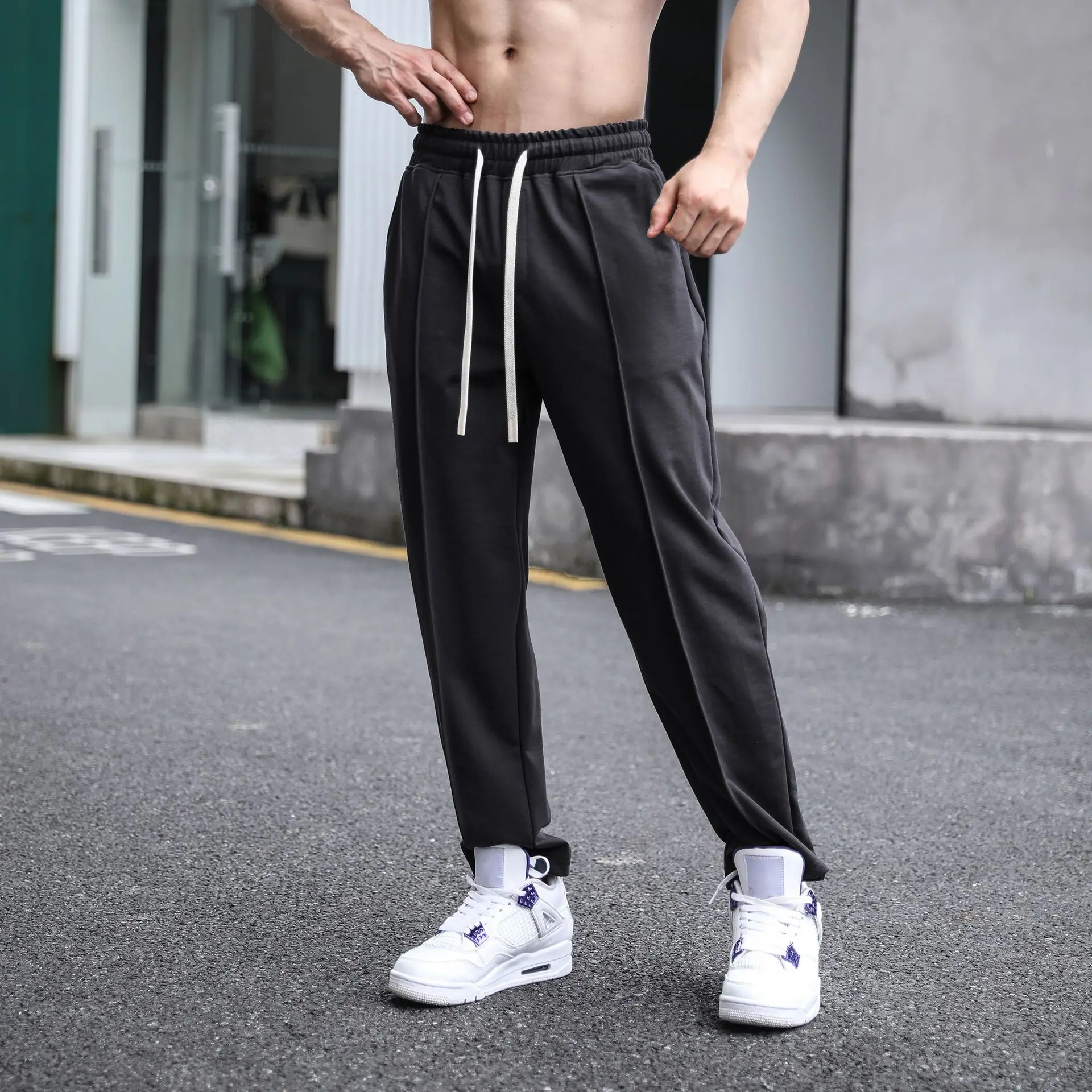 Casual trousers panelled for a loose straight leg outdoors men clothing