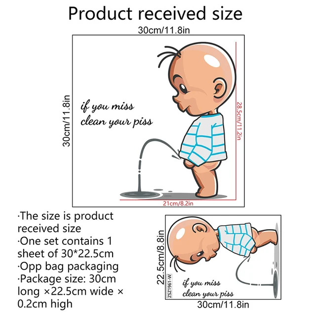 Adesivo Divertente Per WC - Avviso Toilette 18x24 Cm - Resistente Ad Acqua E UV - Foto 9