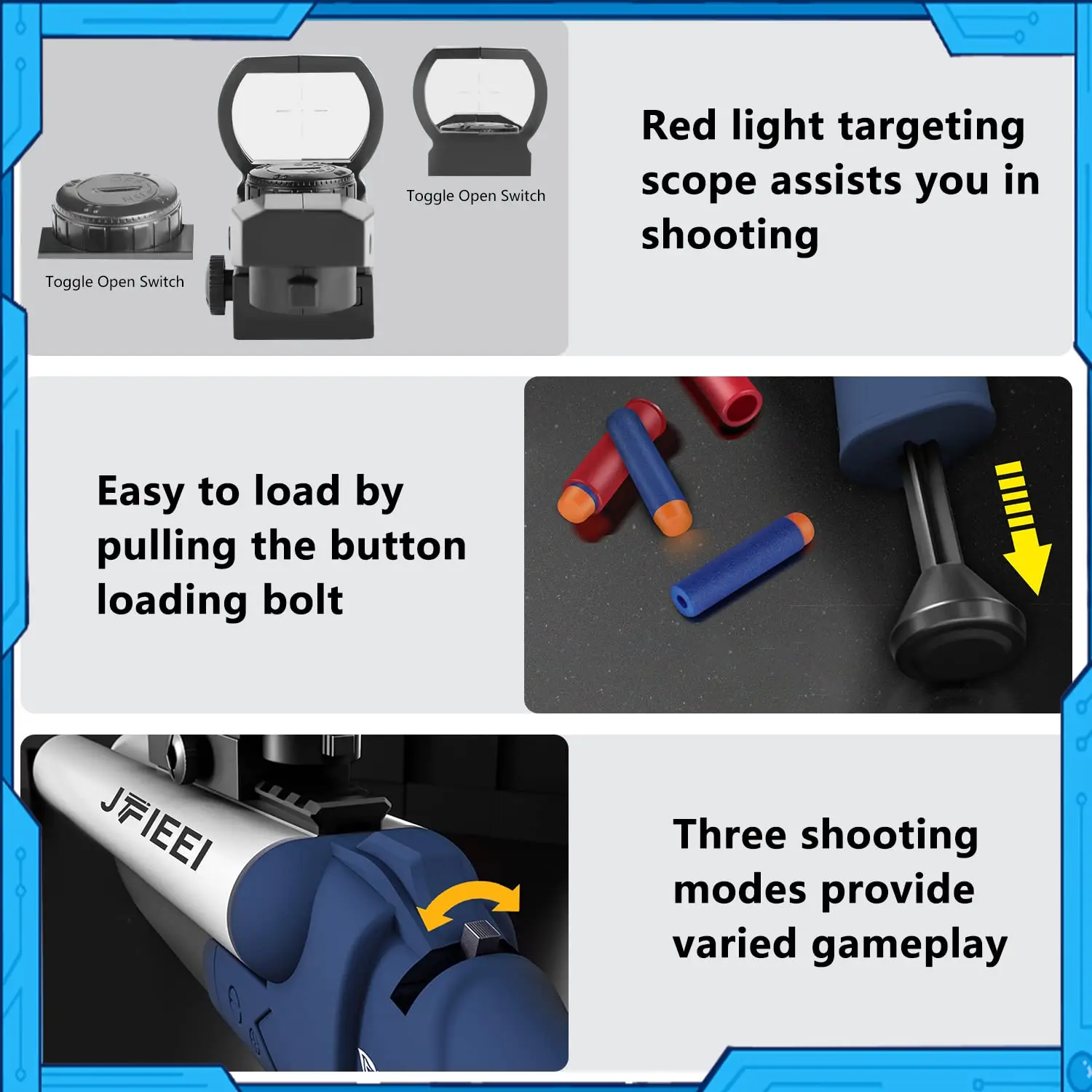 Double Barrel Shotgun Shell Ejecting Toy Nerf Gun Soft Bullet Toy Gun, Sawed-Off Shotgun Foam Darts Blaster with Cartridge Cases 3