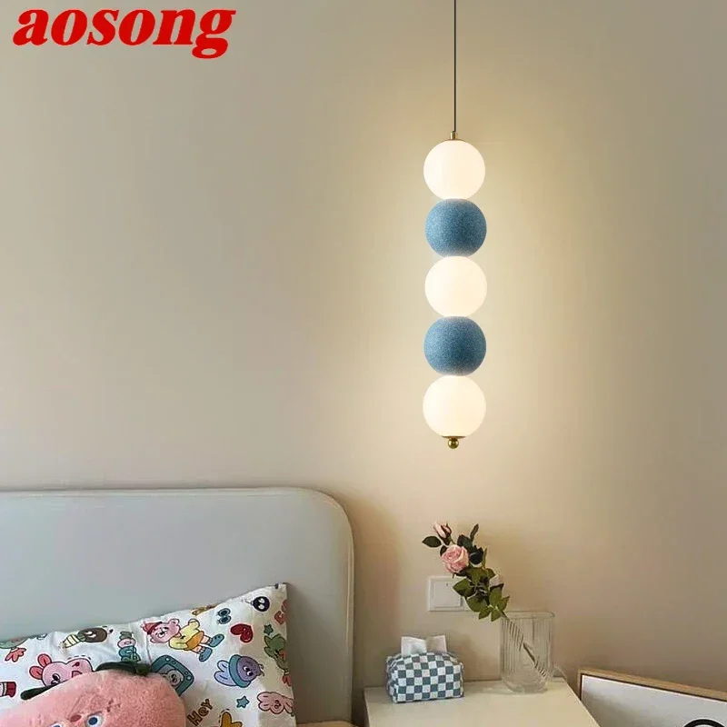 

AOSONG Nordic Pendent lamp Modern Simplicity Bedroom Bedside Lamp Personalized creativity LED Restaurant Bar Aisle Chandelier