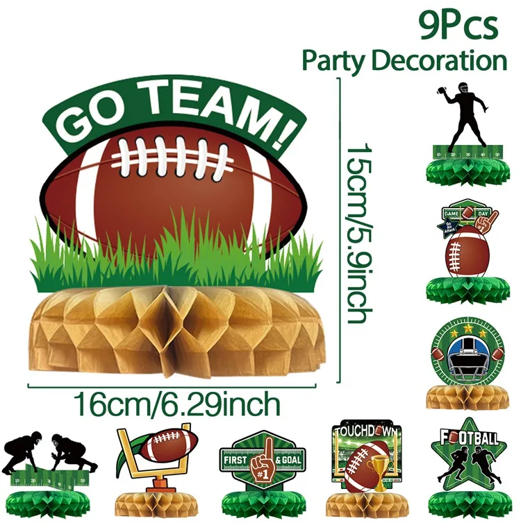 Kit Decorazioni Festa Rugby 40 Pezzi - Palloncini, Striscione, Forchette, Tema Compleanno Sportivo - Foto 6