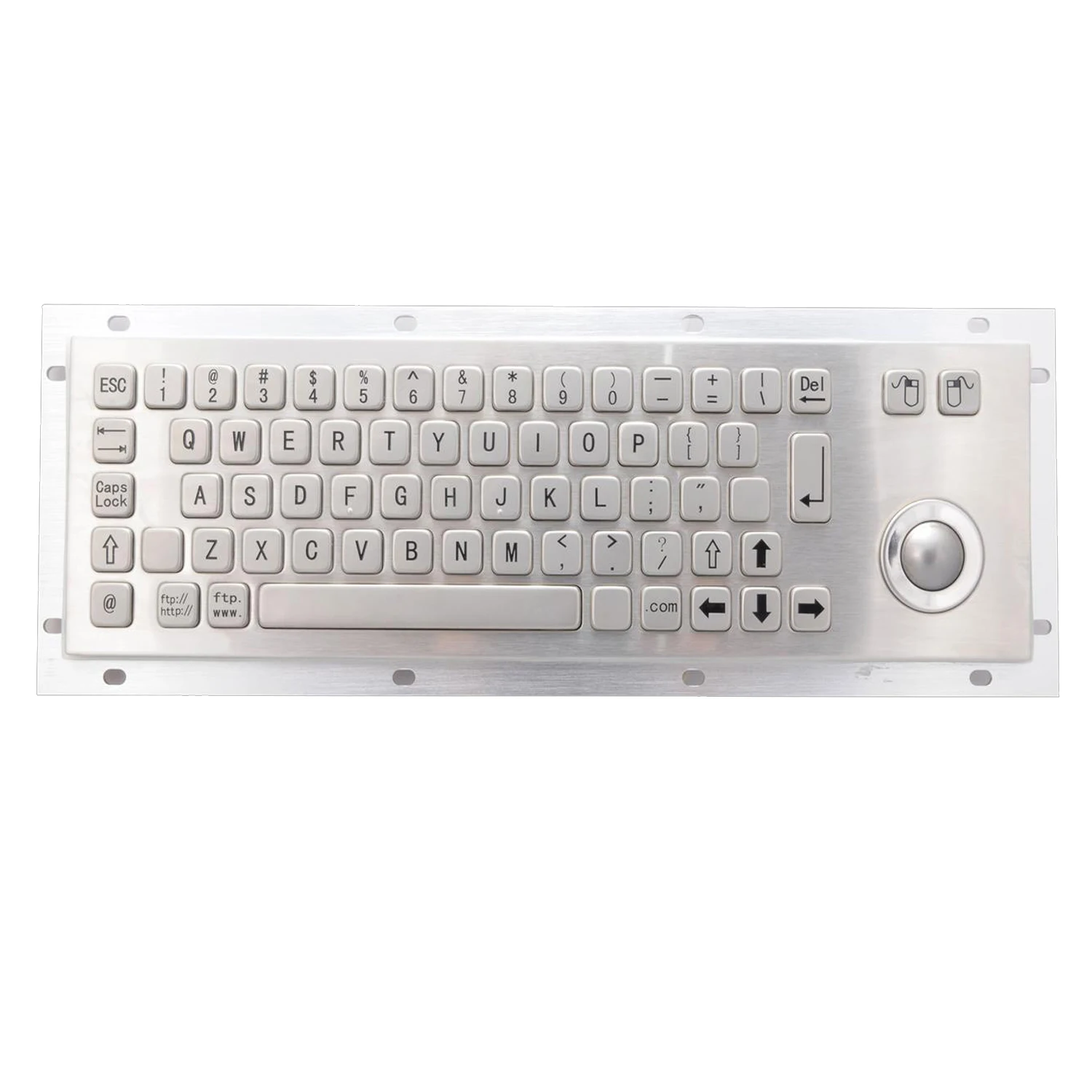 

Metal Keyboard Stainless Steel Industry with Trackball Tablet 67 Keys 9 Wired Custom Logo Accept USB 2.0,PS/2 DSP