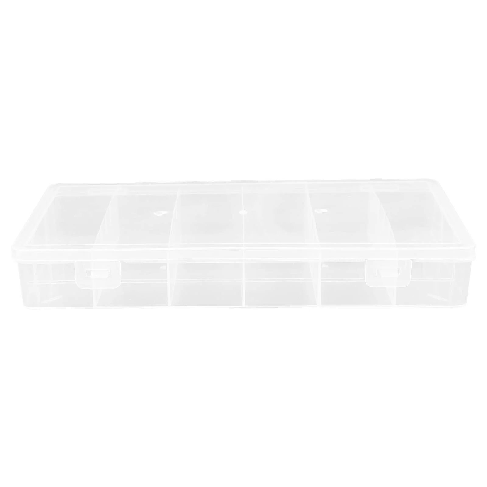 

Bead Storage Organizer Transparent Fixed Vertical 6-compartment Rectangular Box with Inserts