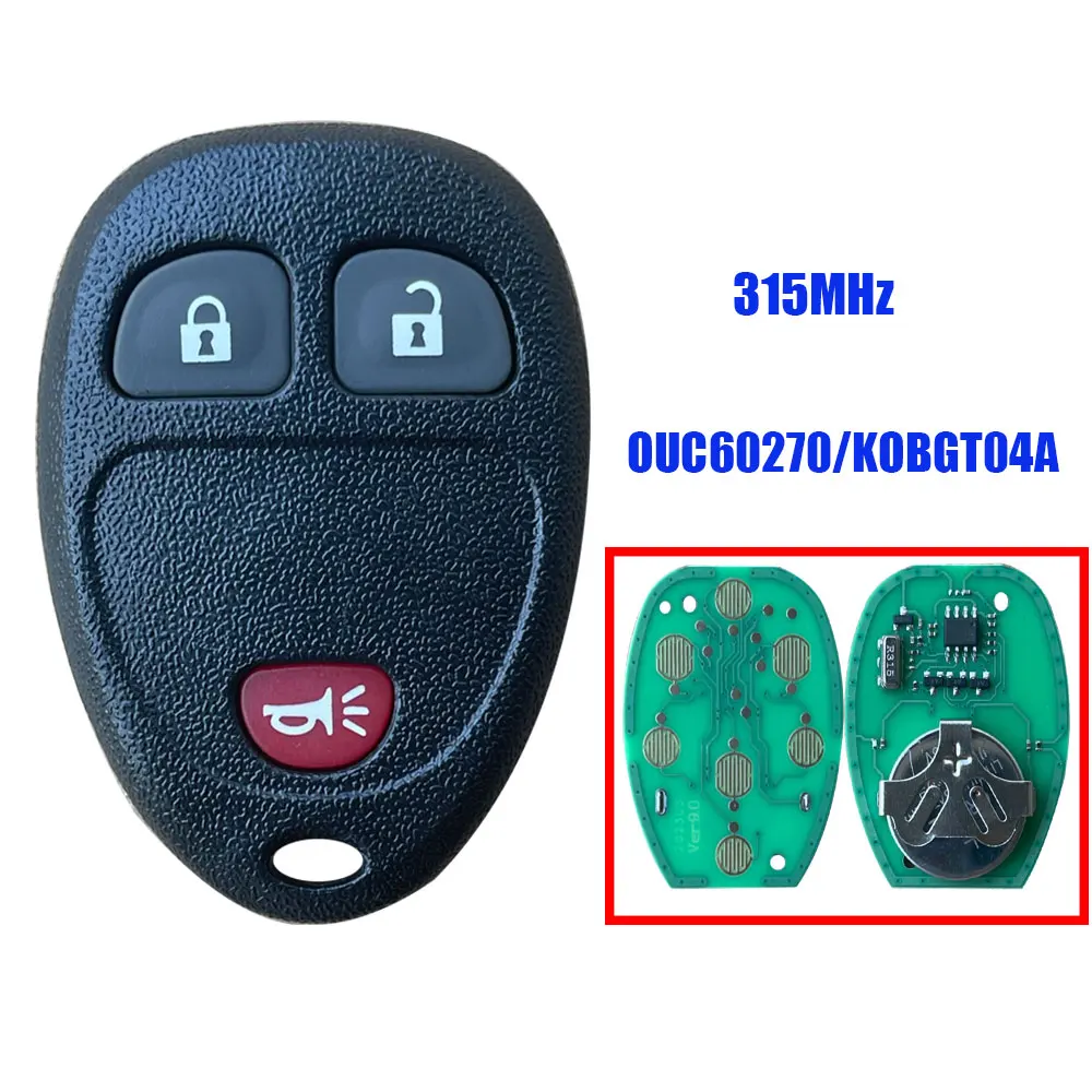 

3 Button Remote Control Car Key Fob 315Mhz For Chevrolet Pontiac G5 G6 Saturn Aura 2008 2009 For Buick KOBGT04A OUC60270