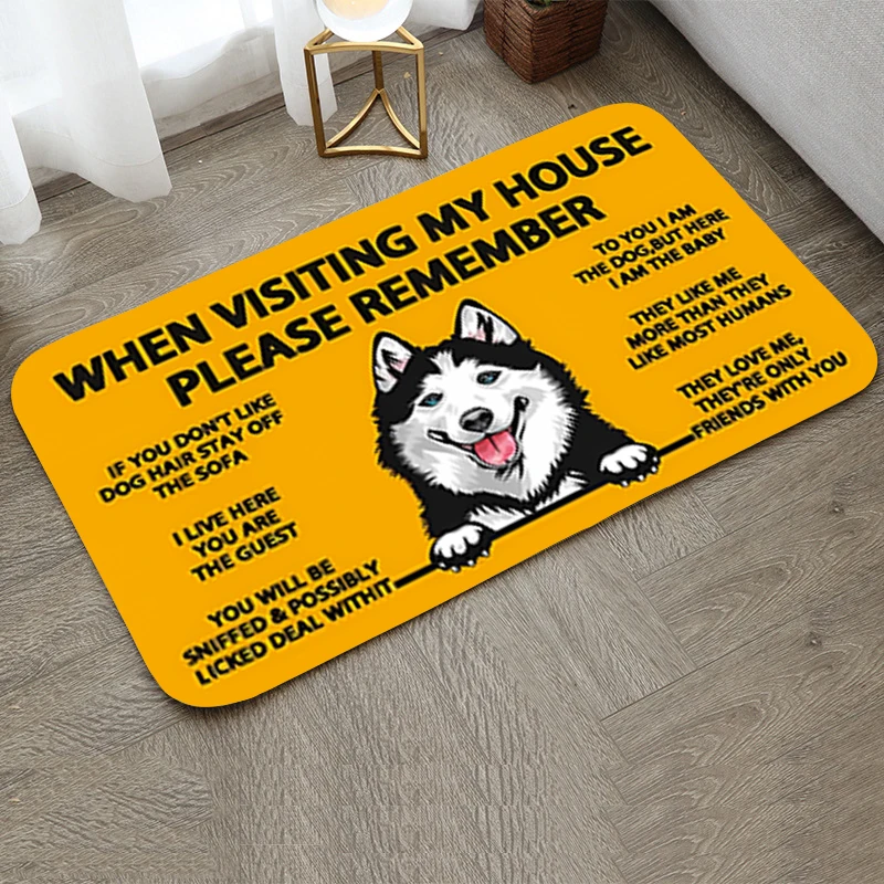 

Welcome Mat Dog Home Entrance Mats Balcony Kitchen Carpet Bathroom Rug Room Rugs Foot Bath House Door Hallway Floor Non-slip