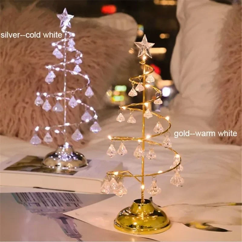 1pc Fairy Tree Night Light LED Christmas Decoration Battery Night Lamp for Holiday Bedroom Indoor Kids Gift Bar Home Table Lamp