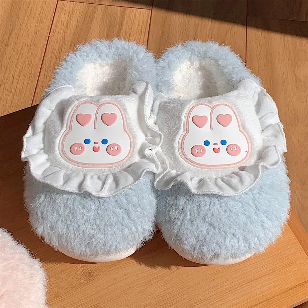 

ASIFN Women's Cotton Slippers Fashionable Indoor Cartoon Bunny Warm and Non Slip Cute Soft Sole Comfortable Plush Shoes Winter