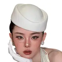 Breathable Felted Hat Feminine Look Casual Office Styling Top Hat Headwear H7EF