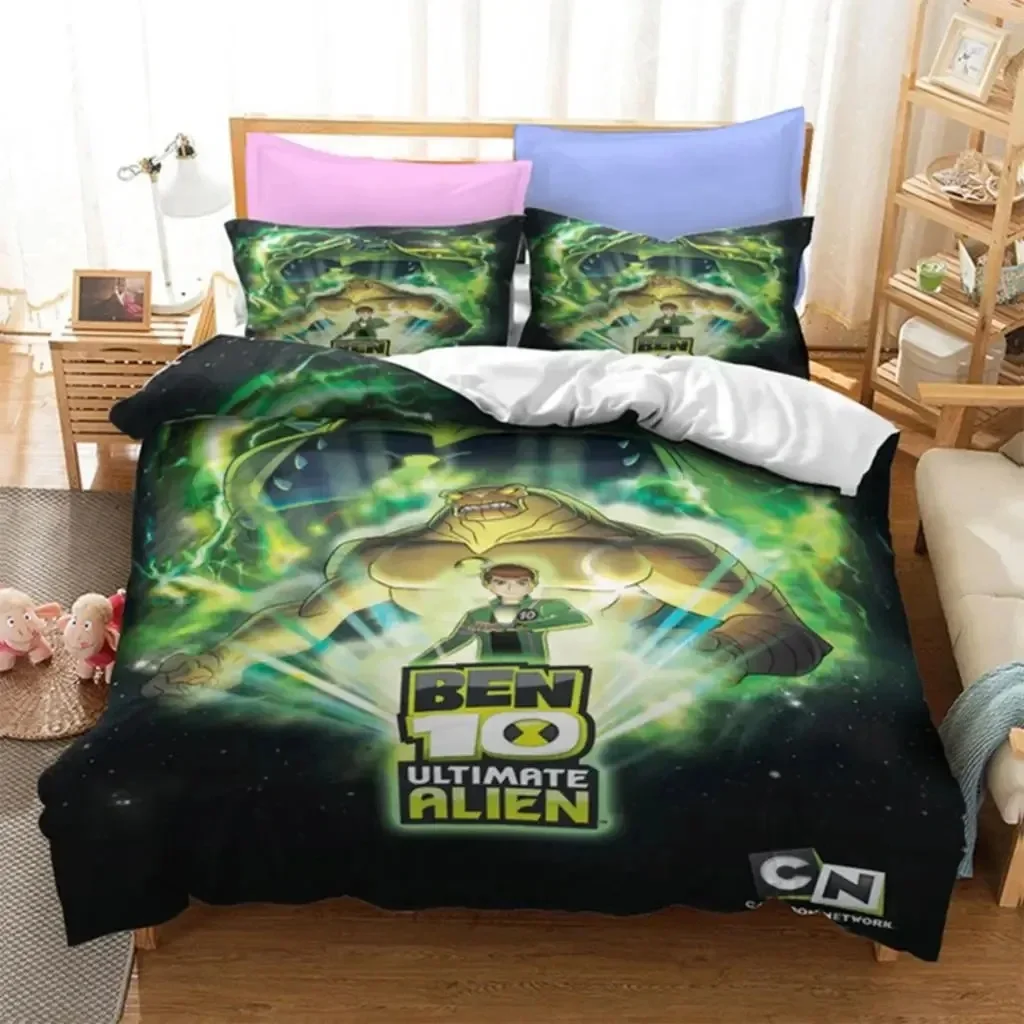 3d Print Ben Alien Force 10 Teenage Hacker Bedding Set Boys Girls Twin Queen Size Duvet Cover Pillowcase Bed Kids Adult 3