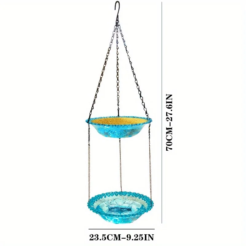 Premium Double-Layer Hanging Wild Bird Feeder with Bird Bath for Garden and Patio - Hummingbird Feeder, Bird Feeder Outdoor