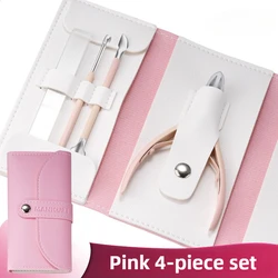 Precision Stainless Steel Cuticle Scissors - Sharp, Durable, Rust - Free Nail Care Tool (Pink 4pcs Set)