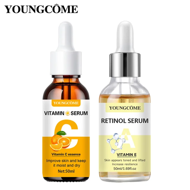 2pcs Vitamin C and retinol fortified serum rich in VC,keep skin hydrated and smooth,smooth fine lines and wrinkles,delicate skin 1