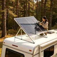 Supports de montage de panneaux solaires, support inclinable réglable de 45 pouces, en alliage d'aluminium portable pour toit de camping-car, bateau, tout système hors réseau 2