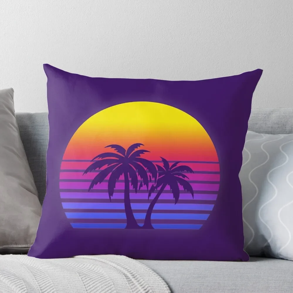 

Synthwave Sun Palm Trees Throw Pillow Decorative Cover For Living Room Covers For Sofas Decorative pillowcase