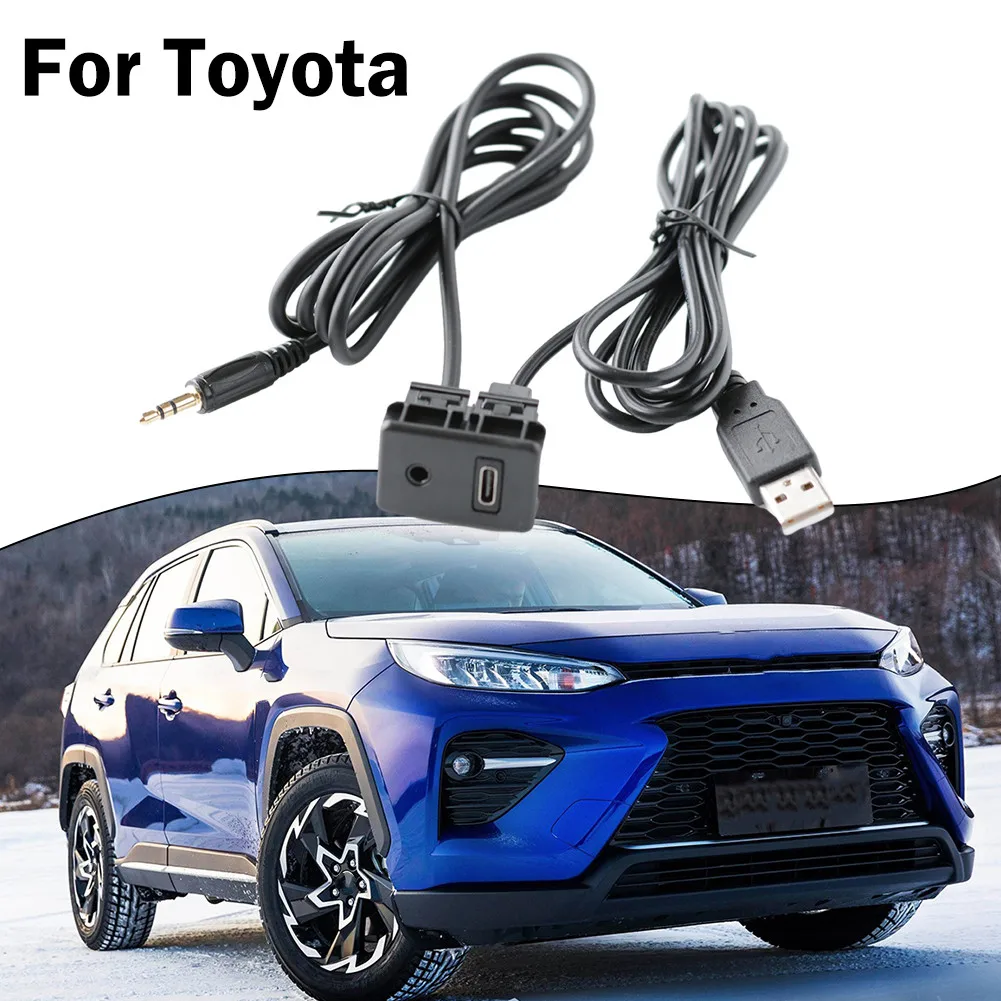 

Автомобильная панель порта типа C, AUX Удлинительный Кабель-адаптер для Toyota, AUX USB-разъем, адаптер, кабель, автомобильные аксессуары