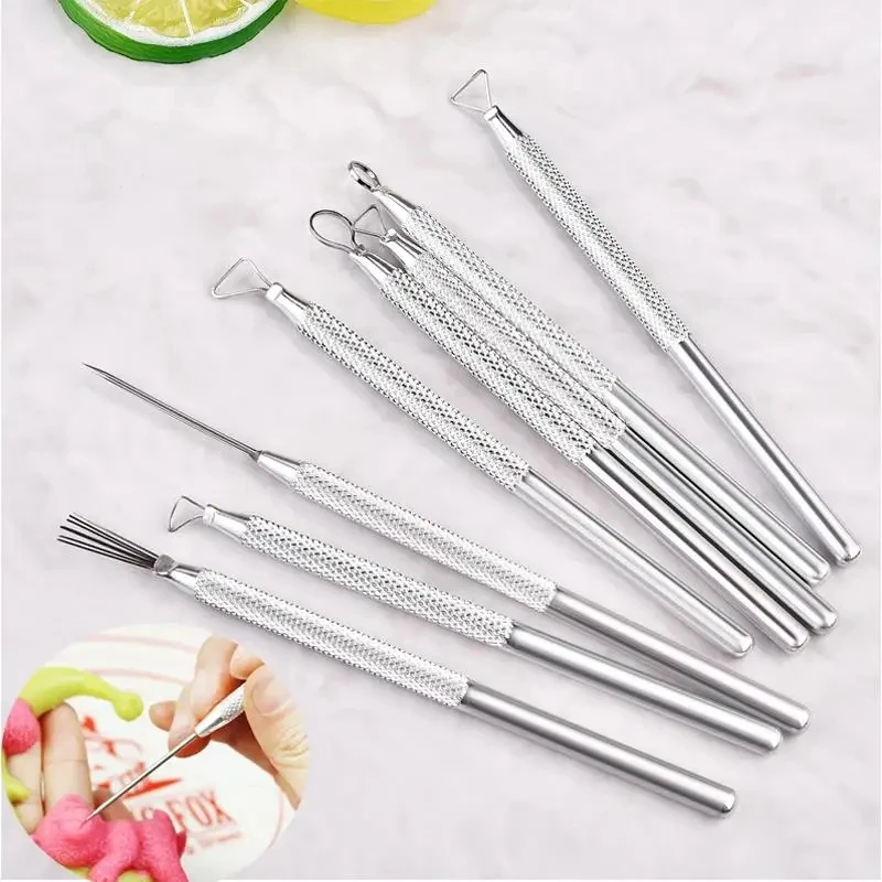 Outils de poterie en argile polymère en alliage d'aluminium, outils de sculpture en céramique, fil de ruban caraté, boucle d'extrémité, ensemble d'outils irrigation, 6 pièces 2