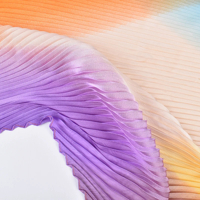 Cross border supply of personalized fashion gradient printed pleated 70 square scarves for spring and summer 5