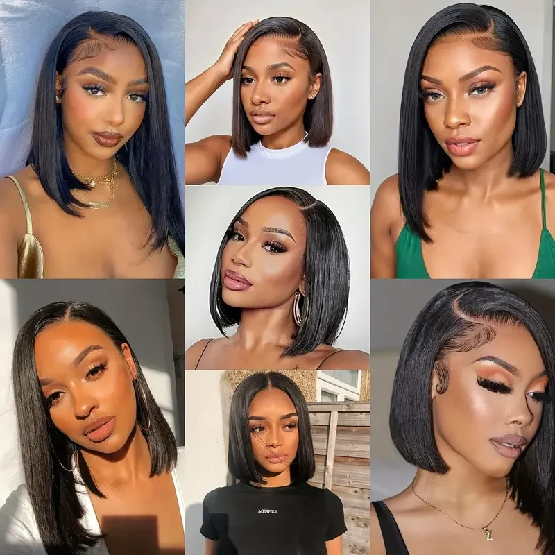 Straight Bundles 100% Human Hair Natural Color Sew In Weaves Short Human Hair Bundles Deal Bob Wig Style Extensiónes De Cabello - 6