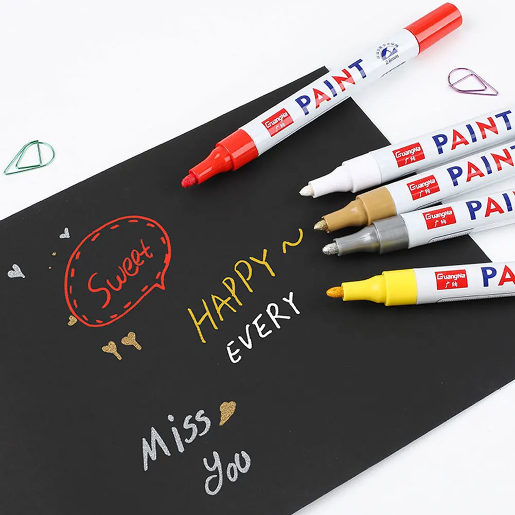 1PC Car Paint Marker Pen Waterproof Car Wheel Tire Oily Painting Mark Pen Auto Rubber Tyre Polishes Metal Permanent Marker 4
