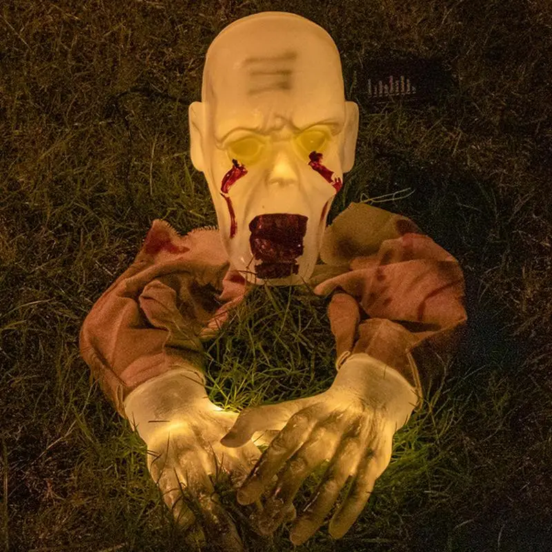

Украшение для Хэллоуина, страшные скелеты с подсветкой, имитация Ползания, светящийся каркас, реалистичный страшный череп