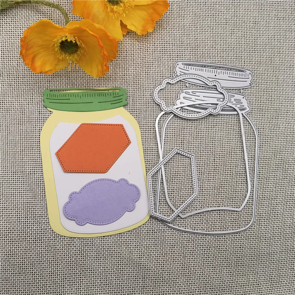 5Pcs Wish Bottle Candy Jar Wish Jar Shaker Bottle Cutting Dies Stencil Scrapbooking Album Paper Card Craft Artigianato Fai Da Te