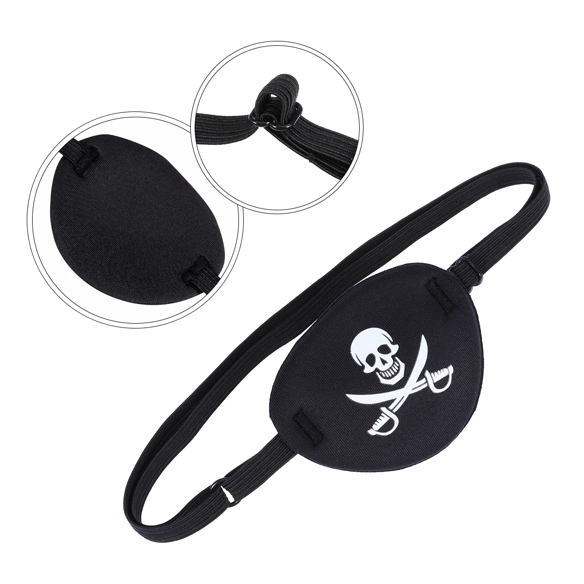 1pc Pirate Single Eye Mask Pirate Skull Crossbone Eye Cover Children Kids Eye Patch EVA Eye Mask For Lazy Eye (Black) 2