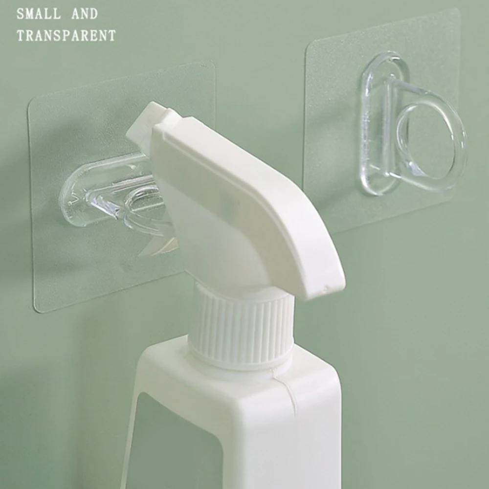 Adhesive Spray Bottle Hooks Wall Mounted Hanging Ring for Curtain Rod