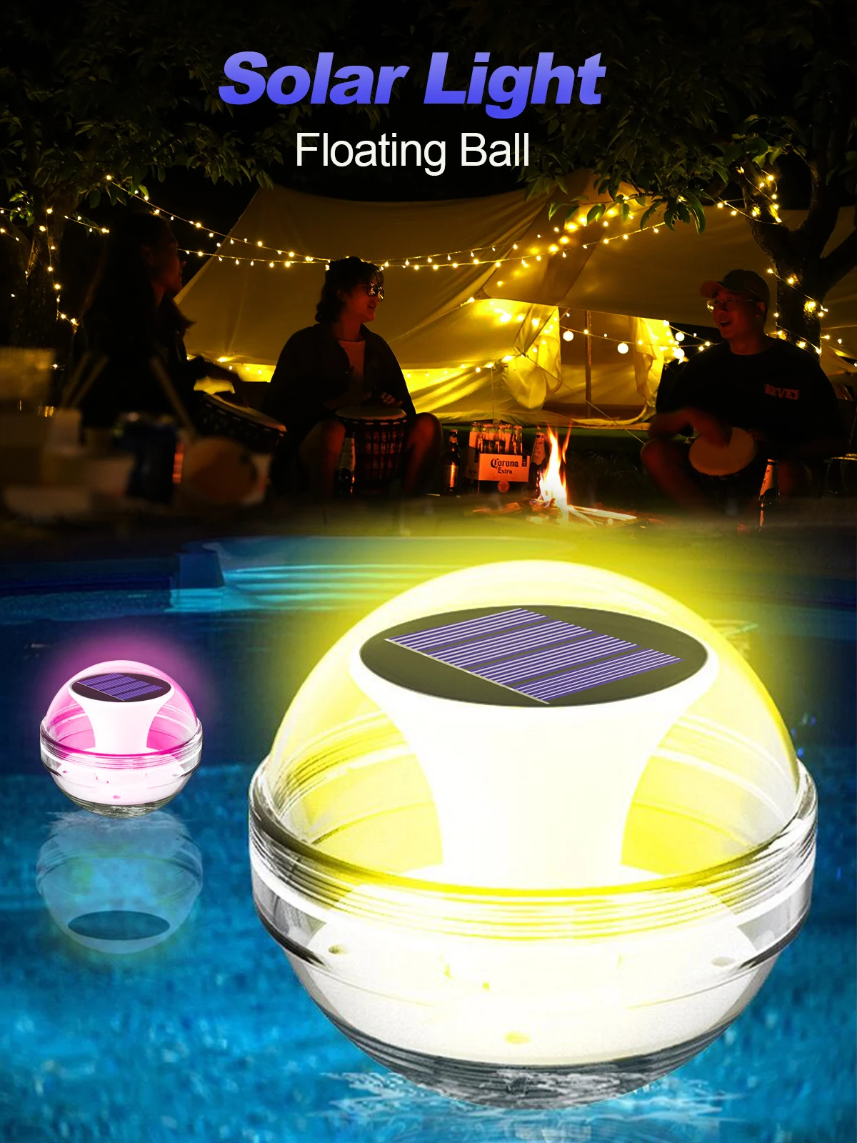 Floating Pool Lights Solar Pool Lights RGB Color Changing IP65 Waterproof LED Night Light for Swimming Pool Hot Tub Pond Decor