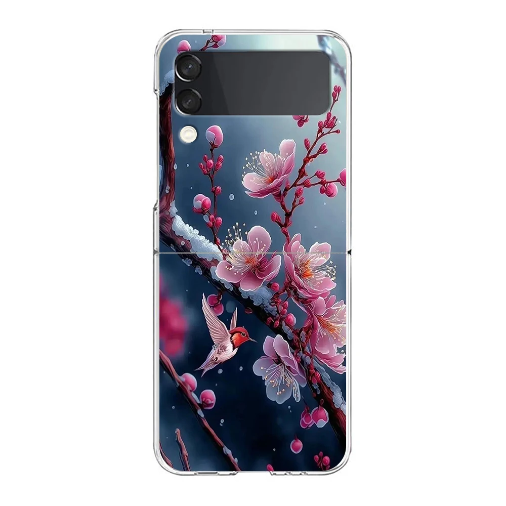 Kirschblüten harte PC-Handy hülle für Samsung Galaxy Z Flip 5 4 3 transparente Abdeckung für Galaxy Z Flip 6 faltbar stoßfest – Detail 8