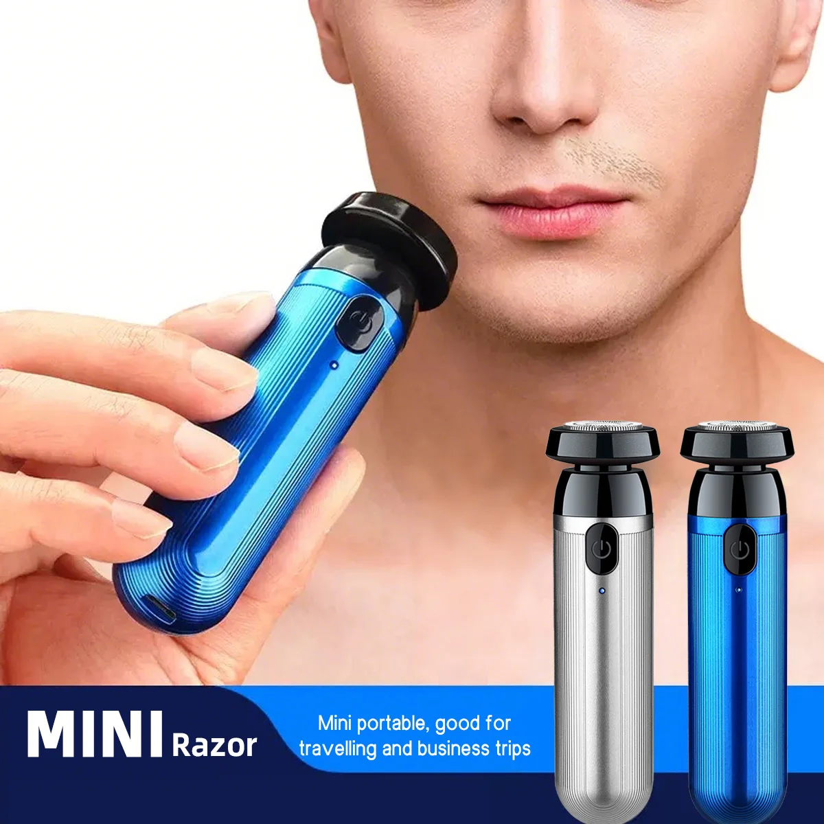 Low Frequency High Speed Mini Electric Shaver Rechargeable Portable One Step Disassembly and Easy Cleaning Fast Shaving Tool