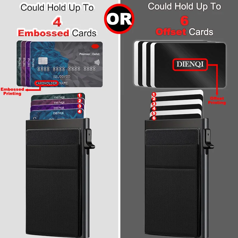 RFID 비즈니스 신용 카드 홀더 남성용 얇고 슬림한 미니멀리스트 지갑 고급 금속 은행 방문 카드 홀더 케이스 지갑 남성용 카르테라스