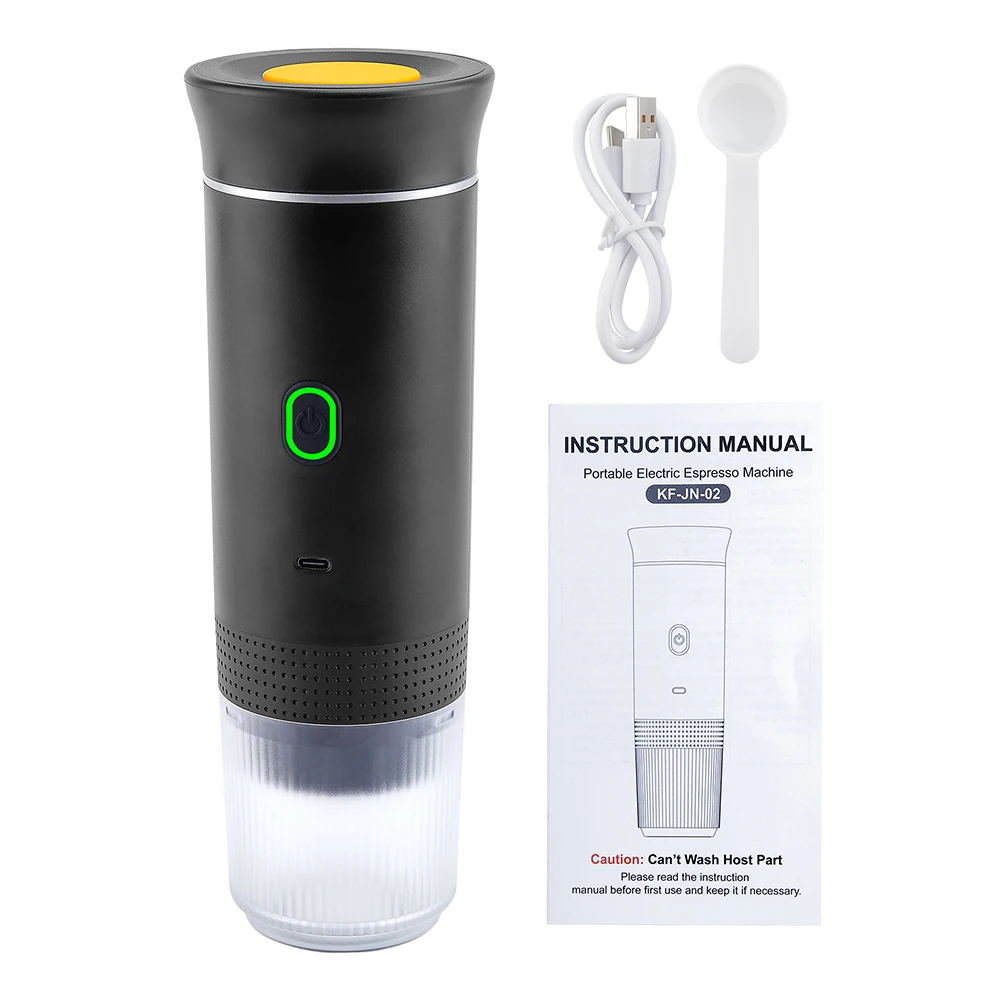 Wireless Electric Portable Espresso Coffee Machine for Car & Home Camping Coffee Maker 3-in-1 Capsule Powder Travel Coffee Maker