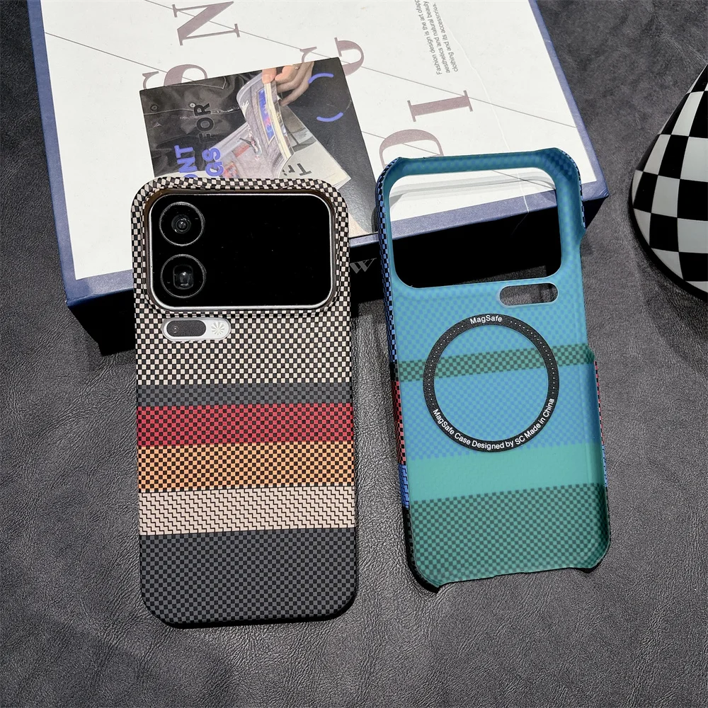 Ultra Slim Magnetic Kevlar Pattern Phone Case with Magsafe Wireless Charging Compatibility