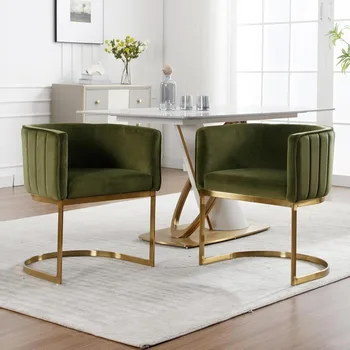 Pair of Modern Velvet Dining Chairs 1