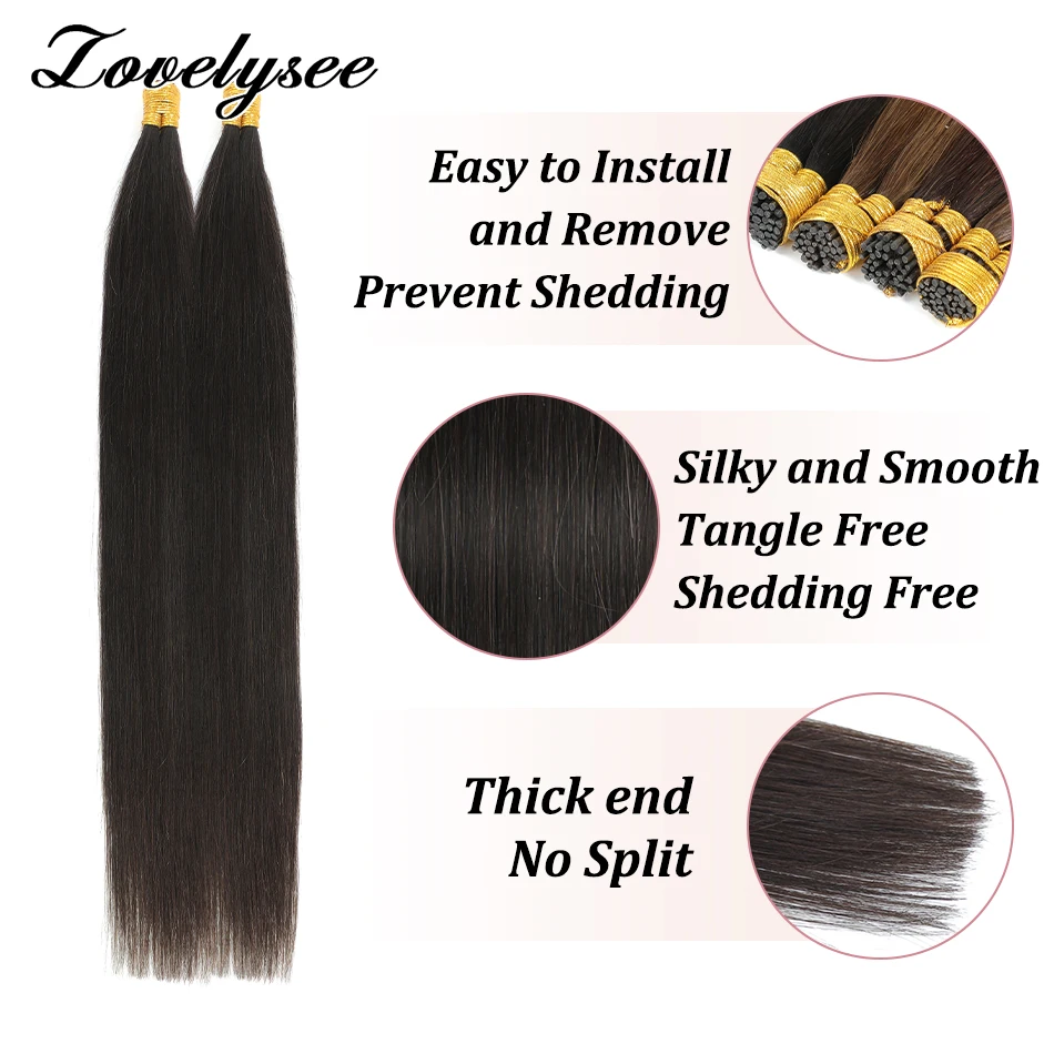I Tip Hair Extension 50Strands/Pack Straight Brazilian Human Hair Extensions Capsule Keratin Remy Human By Fusion Natural
