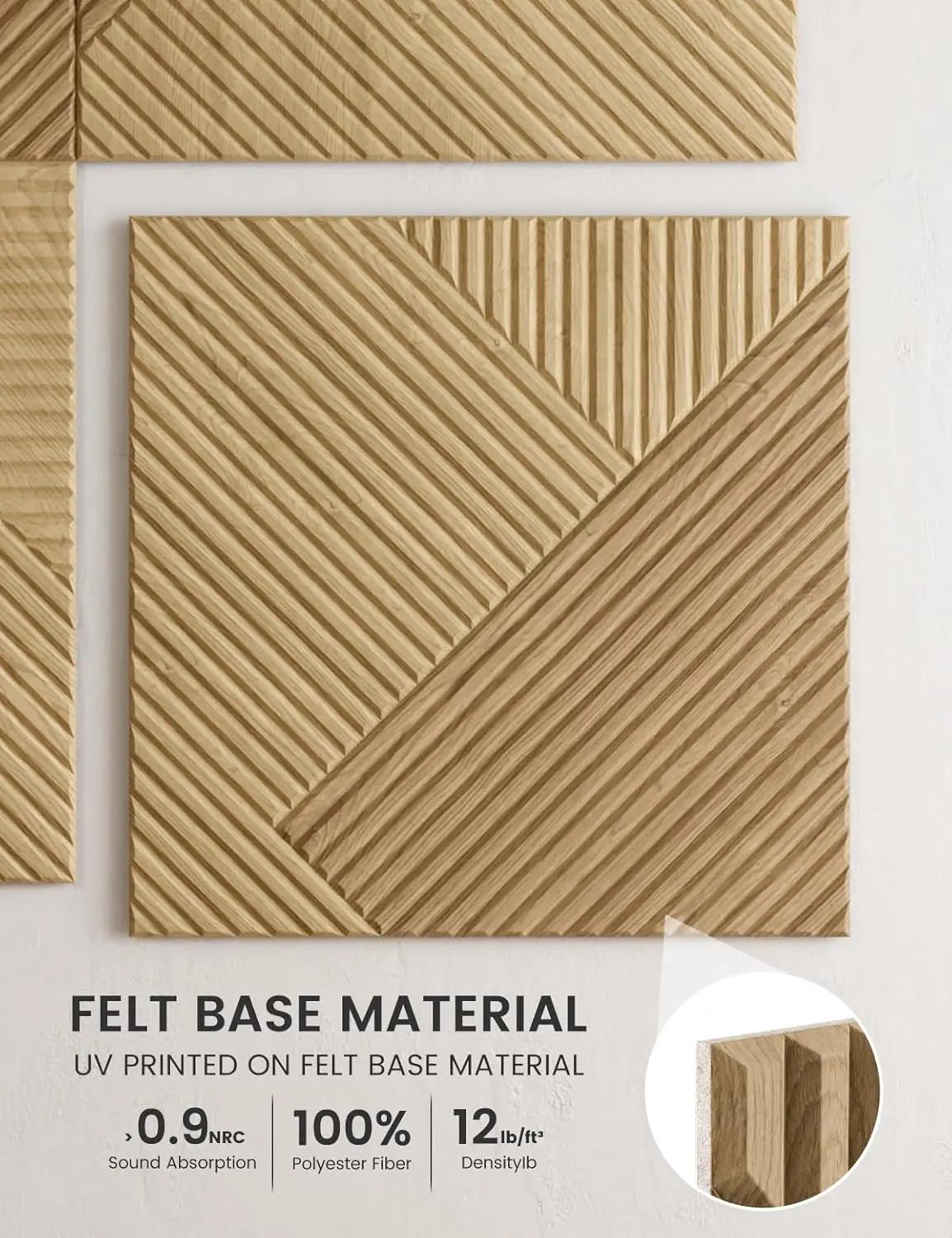 Large Felt Bulletin Board,Cork Board Alternative 70.87'' x 47.24'' Art Acoustical Wall Panels-6 Pack with 60 Adhesive Tabs,for R