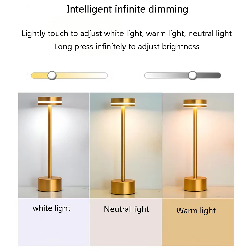 American I-Shaped Desk Lamp Bedside Bar Bedroom USB Charging Decorative Desk Lamp Touch Atmosphere Portable Night Light
