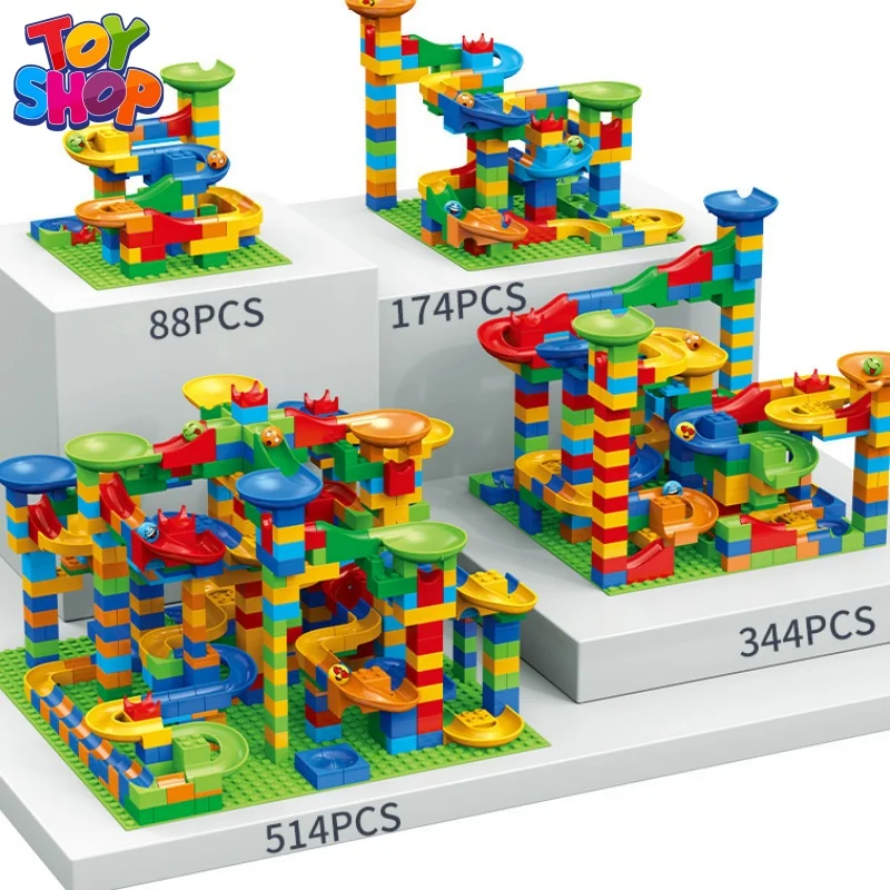 

500pcs Marble Run Building Block Mini Bricks Slide Track Model Fun Race Ball Classic Game Construction Puzzle Toy Set Child Gift