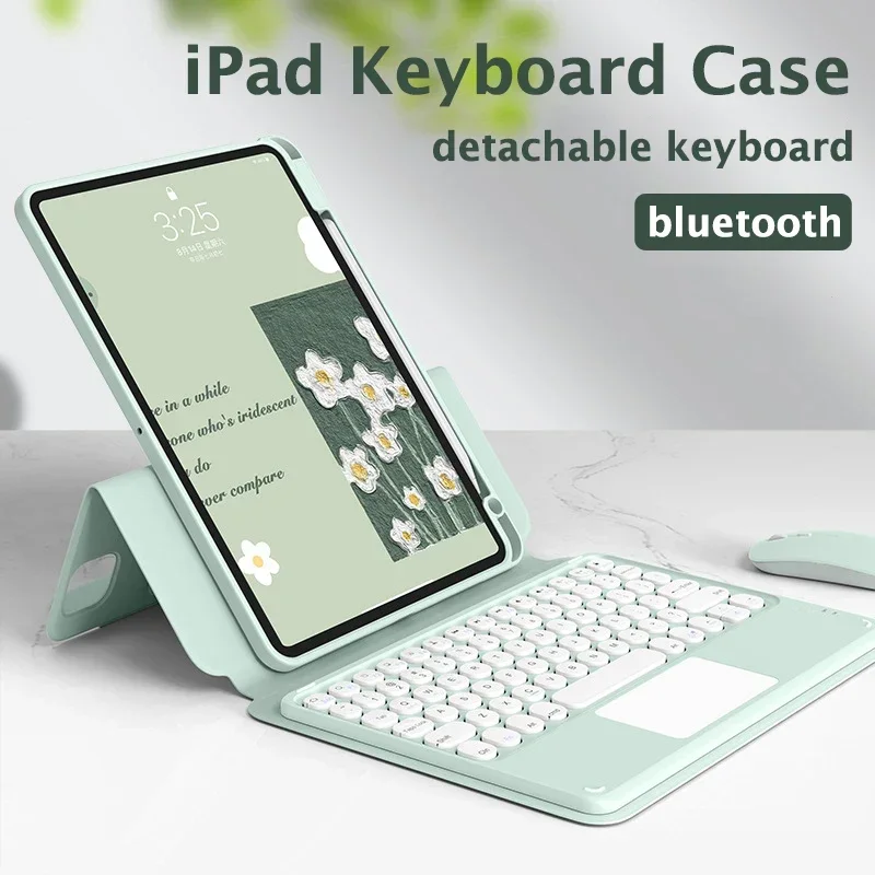 Destacável para Ipad Tampa do Entalhe do Lápis Rato Livre Rotação ar 109 ar 10th Gen Teclado 102 9th ar Pro 105 Case