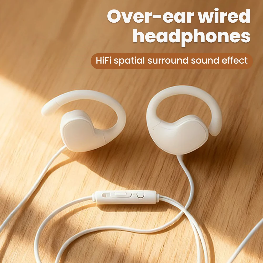 Wired Ear Hook Headphones with 9D Surround Sound and Deep Bass