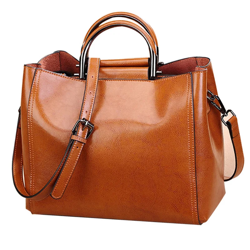 LargeCapacityCrossbodyBagToteSoftCowRealLeatherElegantCowhide